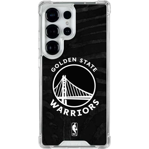 NBA Golden State Warriors Black Animal Print Galaxy S25 Ultra Clear Case